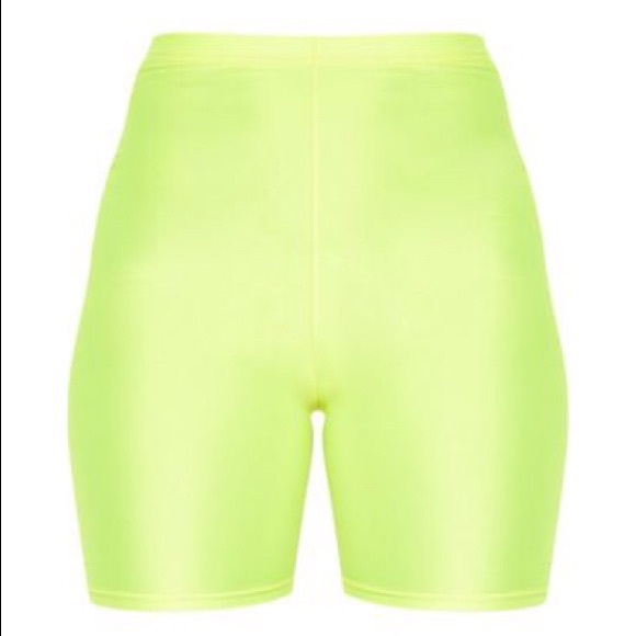neon yellow cycling shorts